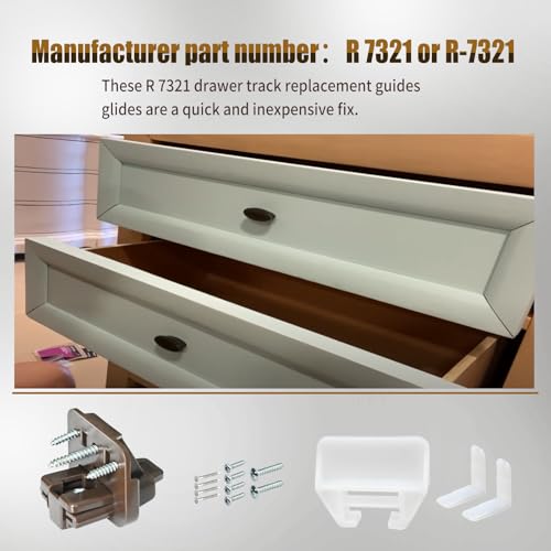 1 Set R7321 Drawer Track Guide and Glides Fit Kenlin Rite Trak 1 System
