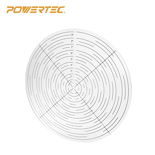 POWERTEC 10" Round Center Finder Tool Compass Acrylic for Irregular Shapes, Drawing Circles on Wood, Poster Board, Plastic, Measuring Tools for Wood Lathe, Woodworking, Carpenter (71421) - style: center finder