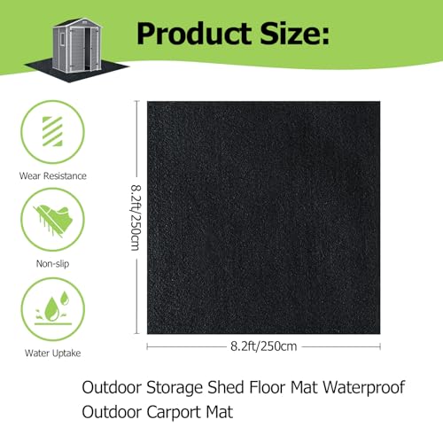 8.2x8.2FT Outdoor Storage Shed Floor Mat, Tent Carpet for Camping Furniture - size: 8.2 x 8.2 FT