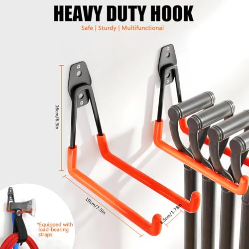 Heavy Duty Garage Storage Hooks 4 Pack Garage Tool Organizer Wall Mount - size: Large