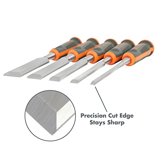 Buck Knives 1/4, 1/2, 3/4, 1, 1-1/4 COMFORT GRIP CHISEL SET - style: 5 Piece
