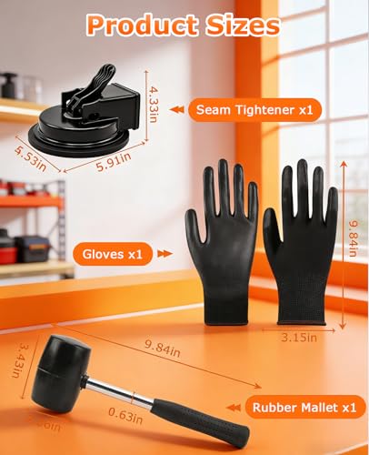2.0 Upgraded Heavy Duty Floor Gap Fixer Tool & Enhanced Suction Cup, Metal Plank Grabber for Multiple Smooth Surfaces Floor, No Nano Adhesive Pads Required, with Hammer & Gloves