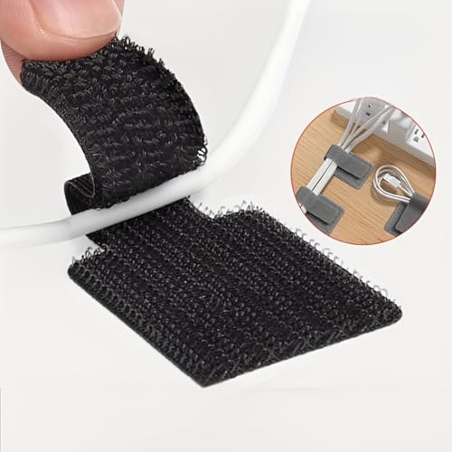 20PCS Cable Management Clips, Reusable Cable Management Organizer, Organizer in Home, Office, Kitchen, School - color: Black