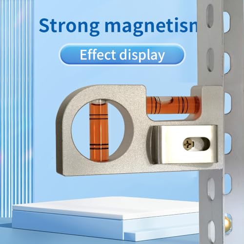 Solid aluminum alloy Mini level ruler portable mini level bubble meter with magnetic function TV stand installation (Silver Red) - color: Silver Red