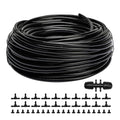Maotong 100FT 1/4 inch Drip Irrigation Tubing Distribution Hose Tube for Garden Irrigation System (Includes 1 pack 6-Way Connector and 20pcs 1/4" Tee Splitters and End Plugs) - size: ‎100FT 1/4" Tubing