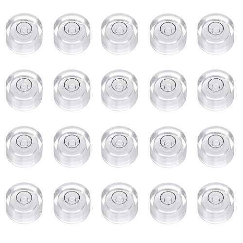 HARFINGTON 20pcs Circular Bubble Spirit Level 14x8mm Mini Round Bubble Spirit Level Little Measuring Layout Tools for TV Industrial Carpentry Picture Frame, White/Black - color: White/Black, size: 14x8mm