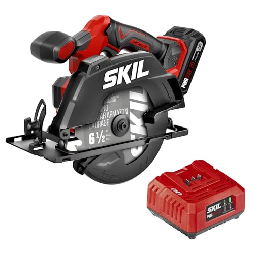 SKIL PWR CORE 20 Brushless 20V 6-1/2-Inch Cordless Compact Circular Saw Kit for Wood Cutting, Includes 2.0Ah Battery and Charger - CR6413B-11 - style: 6-1/2 In. Brushless Circular Saw Kit