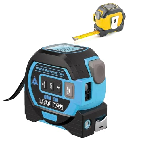 The 3-in-1 almighty laser measuring tools ruler,16Ft Ruler 197Ft Laser - color: Yellow, size: Laser 197 ft