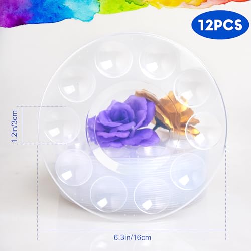 28Ps Clear Paint Tray Palettes Plastic for Kids to Put Cupcake,Art Painting - color: 28pcsclear