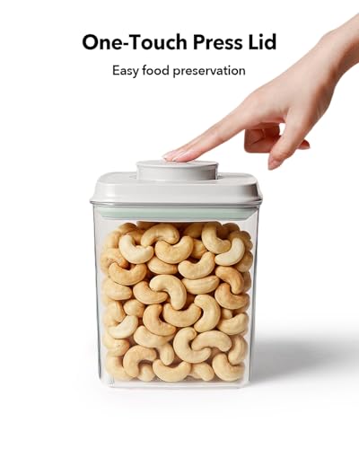 Airtight Food Storage Containers Set with One-Touch Lid, 2-Pack (4.22 QT / 4.0 L) Tall Stackable Durable PET for Bulk Rice, Flour & Baking Essentials Organizer. - color: 4.2Qt*2