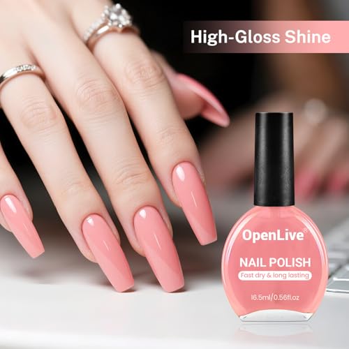 OpenLive 16.5ml Soft Pink Nail Polish Large Volume Quick Dry Nail Polish - color: Soft Pink