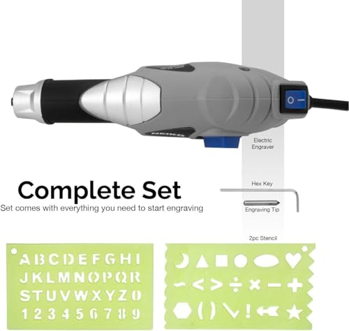 NEIKO 10576A Handheld Electric Engraver Tool, Etching Tool, 120V, Tungsten Carbide Tip, Electric Engraving Pen for Metal, Wood, Glass, & Plastic, Engraving Machine Scriber, Customizer Etcher Stencils - style: Engraver