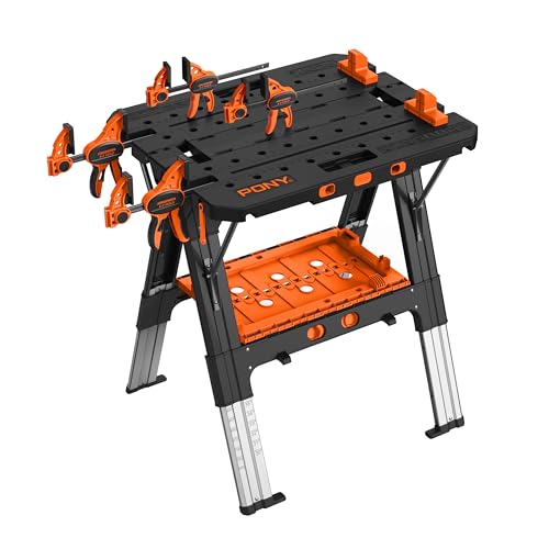 Pony Portable Folding Work Table, Workbench & Sawhorse