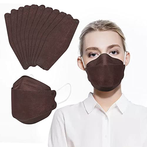 Borje KN95 Face Masks 50 Pack,Breathable Comfortable and Disposable KN95 Mask,Masks for Adults - color: Brown=50pcs