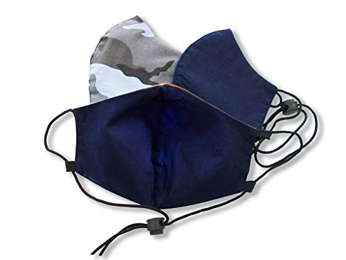 HOPE LOVE SHINE 3-Pack Reusable Face Masks with Lanyard – Camouflage Pattern – Breathable Cotton, Adjustable & Washable Cloth Masks for Adults, Unisex