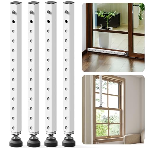 4 Pack Adjustable Window Security Bars for Inside, 17-33 Inch - color: White - 4 Pack