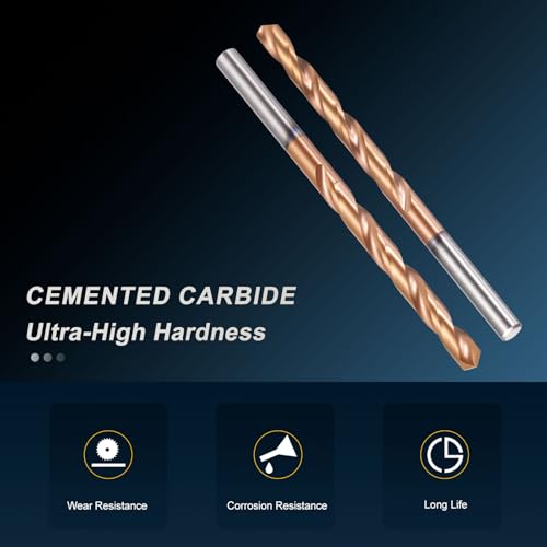 PATIKIL 2.4mm Drill Bit Carbide for Stainless Steel Hard Metal 130° 10 Pack - size: 2.4mm
