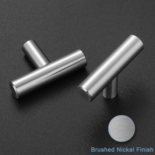 Estmoon 30 Pack Cabinet Knobs Brushed Nickel Cabinet Handles, Stainless Steel Single Hole Kitchen Cabinet Knobs Silver Cabinet Pulls for Kitchen Cabinets and Dressers,2 Inch Overall Length Drawer Knob - color: Brushed Nickel