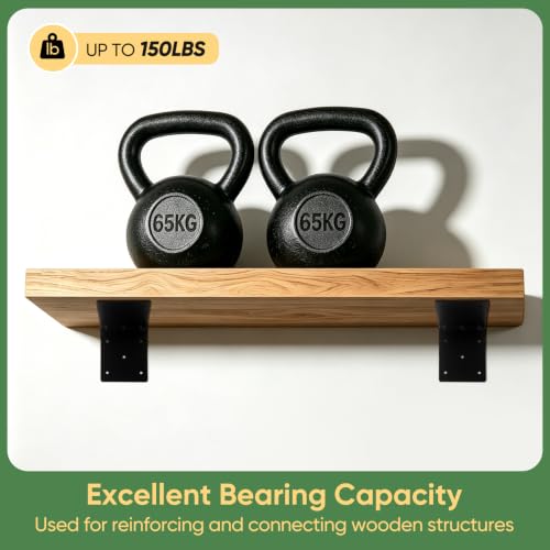 4 Pcs 6"x6"x5" Heavy Duty L Shaped Corner Brackets, 3MM Thick - size: 6×6×5×3