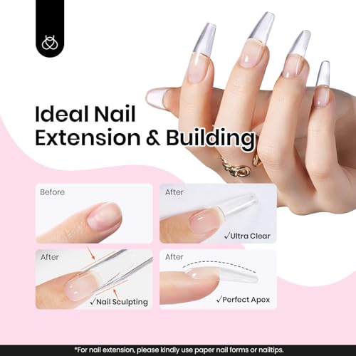 Beetles Hard Gel HEMA-Free, 1 oz 9 in 1 Clear Builder Nails Gel - color: Dewy Breeze Clear HEMA-Free 1 oz