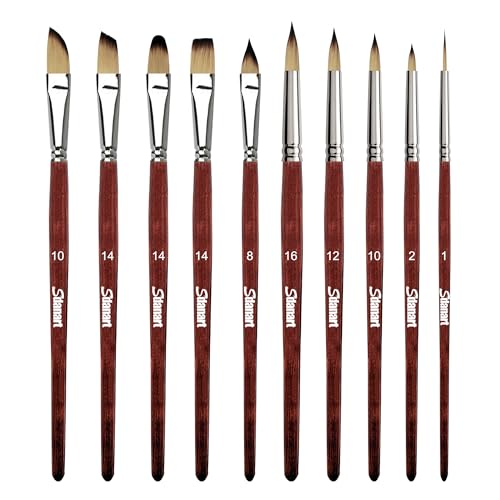 Sdanart Watercolor Brushes Professional，10 PCS Artist Paint Brush Shapes