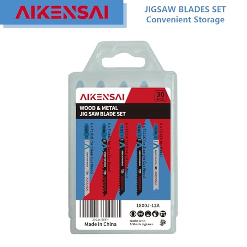 30-Piece Jigsaw Blades Set T Shank Assorted Jig Saw Blade Mix Kit