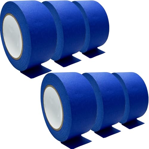 Professional Painters Tapes 2 Inch Wide (1.88 In x 60.1 Yds x 6 Rolls =360.6 Yds ), Blue Masking Tape, Paint Paper Tape, Protects Surfaces, No Residue, Painter's Tape for Wall Painting, Canvas Edging - size: 6 Rolls, 1.88IN X 60.1YD