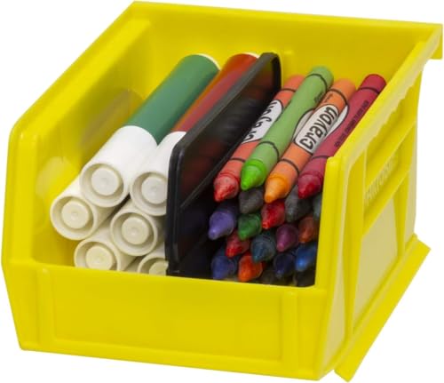Akro-Mils 30210 AkroBins Plastic Storage Bins, 5"x4"x3", Yellow, 24-Pack - color: Yellow