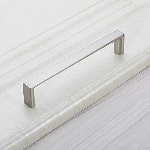 2 Pack 5 Inch Brushed Nickel Cabinet Pulls, Kitchen Hardware | Heavy-Duty Solid Zinc, Easy to Install, Good Scratch Resistance, Durability, Kitchen Cabinet Pulls for Drawers Dressers - color: Brushed Satin Nickel, size: 5"/128MM Hole Center, style: 2 Pack
