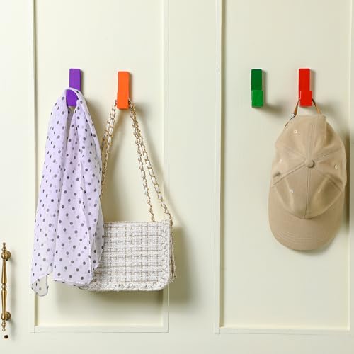 Teenyyou 6 Pcs Cute Kids Wall Hooks Adhesive for Backpack Rainbow - color: Rainbow