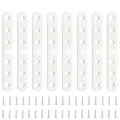 8PCS 5.3 Inch White Flat Straight Brackets Corner Fixing Joining Plate, Iron Mending Plates Repair Brace Connector for Wood Furniture Joining with Screws - size: 5.3 Inch