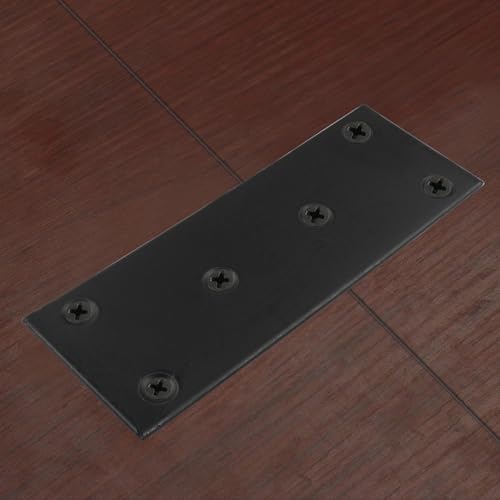 Bonsicoky 4 Pcs Flat Straight Brace Brackets, Black, 5" x 2" - size: 5" x 2" - 4 PCS, style: Black