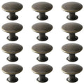 Antique Cupboard Door Knobs Bronze, 12 Pack Round Metal Wardrobe Handles Kitchen Cabinet Pulls with Screws for Chest of Drawers Furniture Dresser Door, 30x21mm - color: Bronze