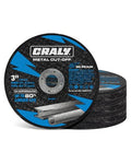 CRALY 3 Inch Cut-Off Wheels for Cutting Metal & Stainless Steel, Professional Grade Ultra Thin Metal Cutting Disc for Angle Grinder & Die Grinder, 3/8 in Arbor, 25-Pack(30107601-25) - style: 3 Inch,25pcs