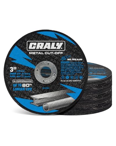 CRALY 3 Inch Cut-Off Wheels for Cutting Metal & Stainless Steel, Professional Grade Ultra Thin Metal Cutting Disc for Angle Grinder & Die Grinder, 3/8 in Arbor, 25-Pack(30107601-25) - style: 3 Inch,25pcs