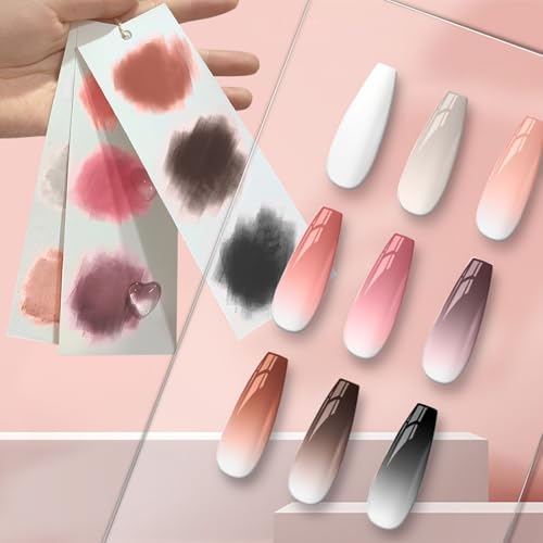 Pat Pat Gel,Ombre Gel Nail Polish Gradient Patting Gel Nail Kit for Painting DIY Nail Art No Wipe, Blooming UV/LED Curing with Tweezer and 100Pcs Nail Sponges for Ombre (9 colors A) - color: 9 Colors-A