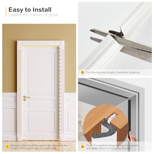 Ravinte Weather Stripping Door Seal, Q-Shaped Kerf Foam Strip, 19.8FT, White - color: White, size: 19.8FT
