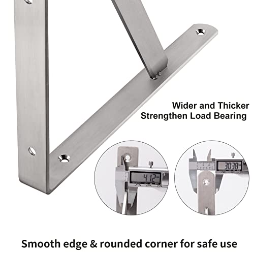 YUMORE 18 Inch Shelf Bracket, Heavy Duty L Bracket, 2 Pack - size: 18"(Soild)
