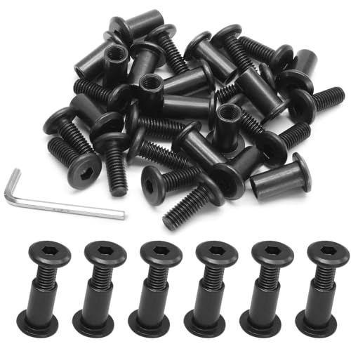Biaungdo M6x16mm Black Hex Drive Socket Cap Bolt, 15 Sets - color: Black, size: M6x16mm