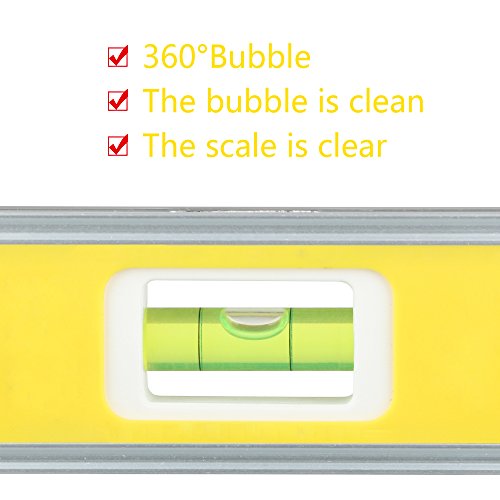 DOWELL 9 Inch Magnetic Spirit Level, Leveler Tool, 1-Pack, Yellow - color: 1pcs-yellow