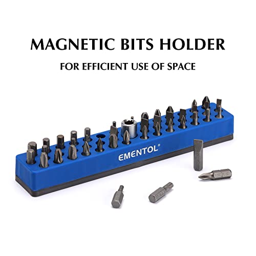 EMENTOL 2PCS 1/4" Magnetic Bits Holder Set - Red and Blue, 86PCS Hole, Bit Organizer with Strong Magnetic, Magnetic Bits Organizer, 2 Pieces - color: 2pcs(red+blue), size: Hex Bit Holder