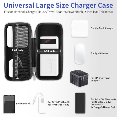 iMangoo Travel Essential Electronics Organizer Charger Case Carrying Pouch - color: Silver, size: Large