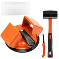 Floor Gap Fixer Tool - 45° Dual-Sided Strike, Floor Suction Cup Tool for Gaps with Crack Cleaner, Mallet & 5 Sticky Pads - Laminate Floor Gap Repair Tool, Flooring Tools Kit