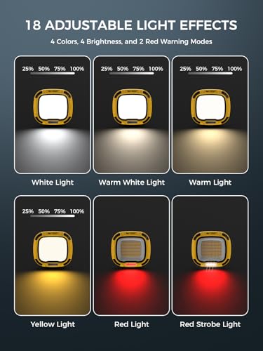 Smiling Shark Portable Work Light with Magnetic 7500 mAh Rechargeable - color: Yellow