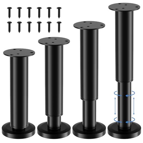 4 PCS Adjustable Height Replacement Furniture Legs 7.08-11 Inch - size: 7.08-11in