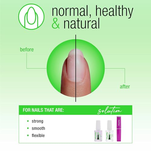 Nail Tek Nutrition Kit – Nail Strengthener and Growth Polish Treatment with Mini Crystal File, Nail-Repair for Damaged Nails, 2 x 0.5 fl oz - color: Green