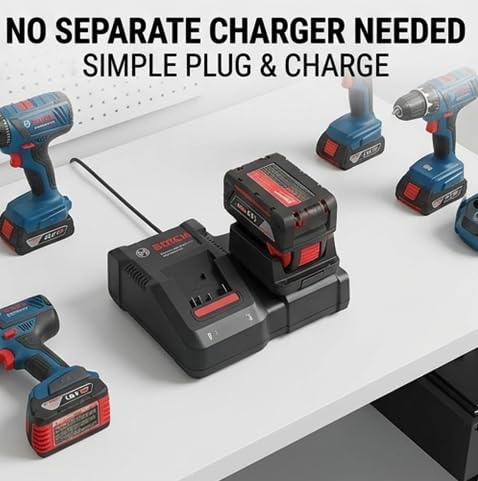 18V Battery Power Tool Converter with Charging Function for Cordless Drills & Saws–Fast Charging & Universal Compatibility