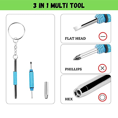 UNEAK - Eyeglass Screwdriver Repair Kit Precision 3 in 1 Mini Screwdrivers Set Keychain Glasses, Sunglasses, Sunglass, Watch, Electronics, Jewelry, Eyeglasses, Flat Head, Phillips, Hex - color: Blue