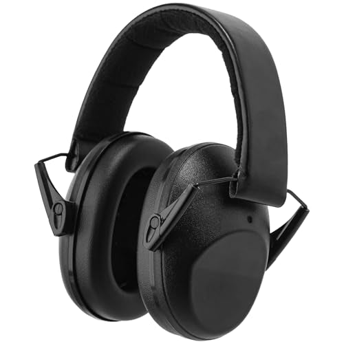Kids Noise Canceling Earmuffs, 25-30dB Noise Reduction Ear Protection, Adjustable Headband Concert Fireworks, Autism - color: Black