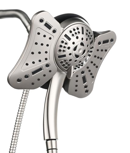 GRICH Shower Head with Handheld Spray - Dual High Pressure Showerhead - color: Nickel, size: 1.8 GPM